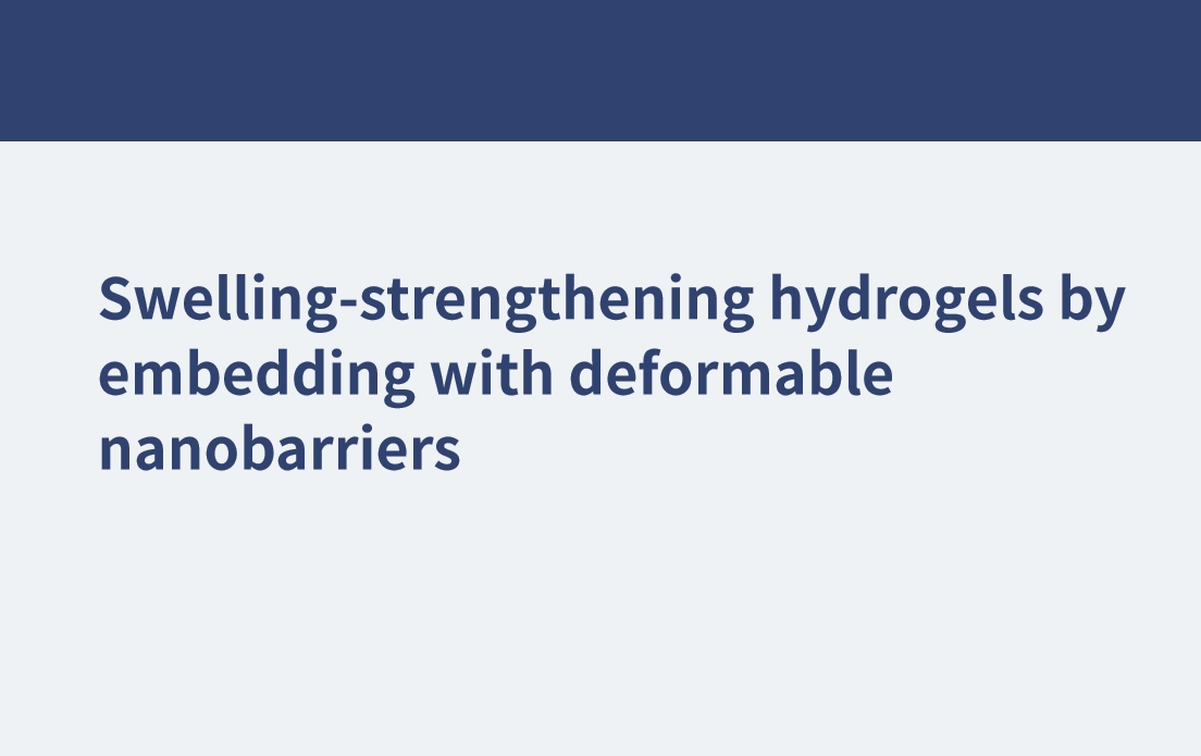 Hidrogeles que fortalecen la hinchazón incrustándolos con nanobarreras deformables