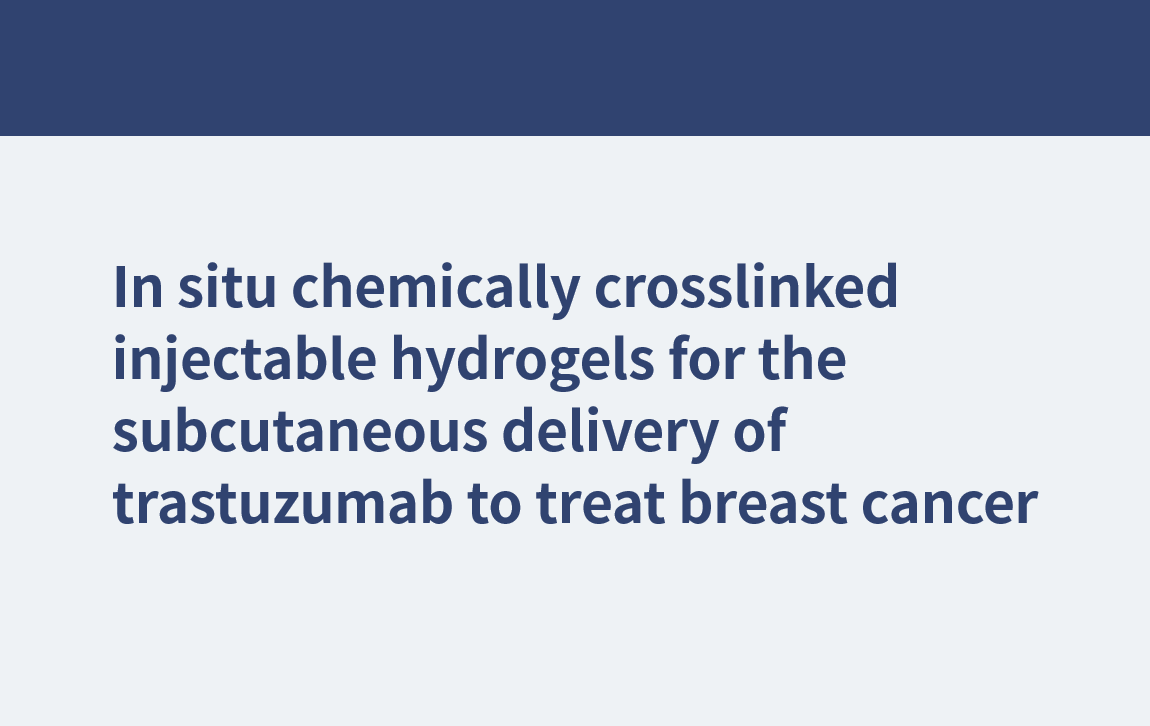 Hidrogeles inyectables reticulados químicamente in situ para la administración subcutánea de trastuzumab para tratar el cáncer de mama