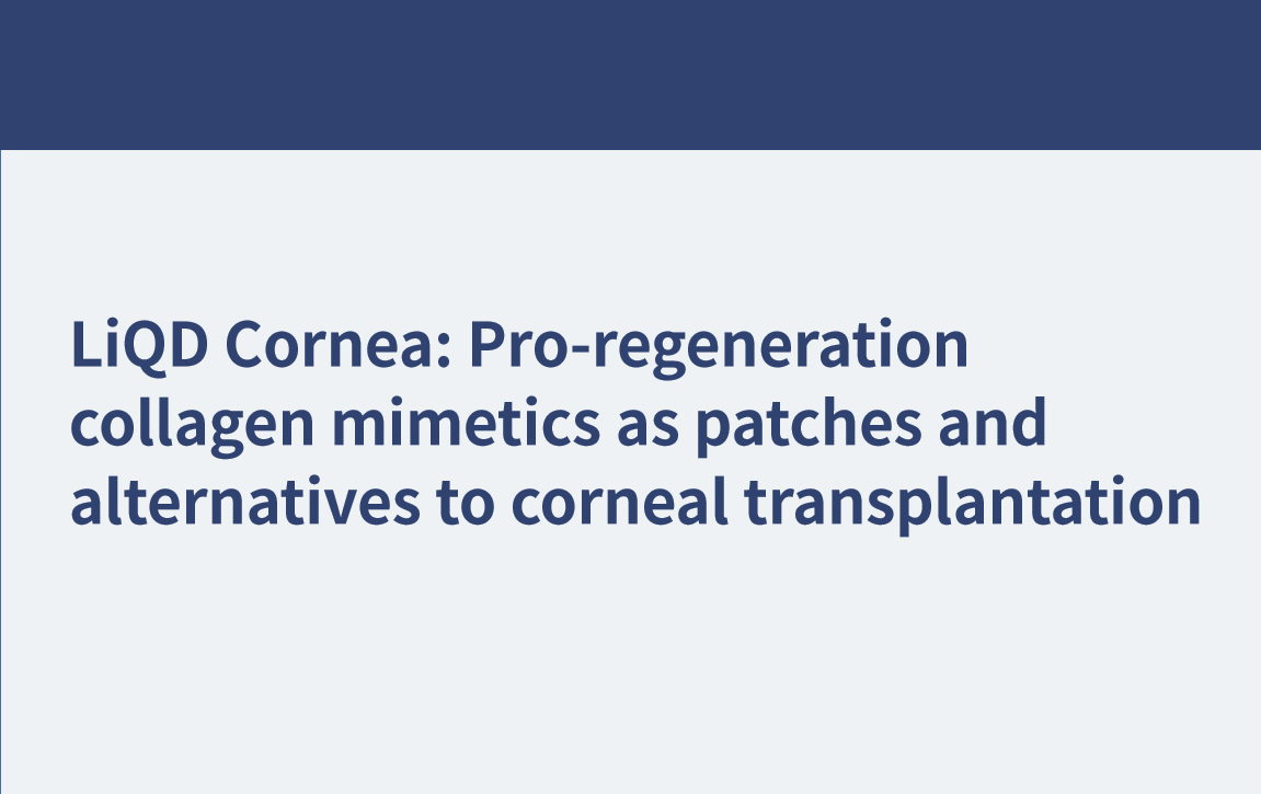 LiQD Cornea: miméticos de colágeno pro-regeneración como parches y alternativas al trasplante de córnea